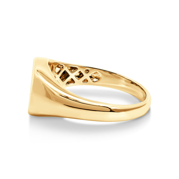 9ct Yellow Gold Mens Square Plain Signet Ring - alternate view