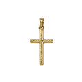 9ct Yellow Gold Hollow Diamond Cut Cross