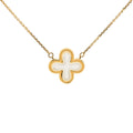 9ct Yellow Gold Mother Of Pearl Four Leaf Clover Necklace