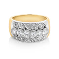 1.04ct Round Natural Diamond Wide Fancy Ring