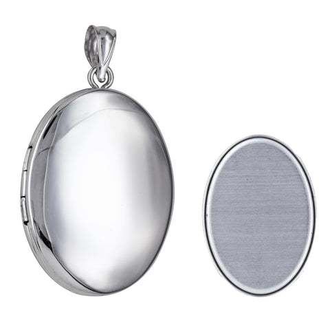 Sterling Silver Plain Oval Locket - alternate view