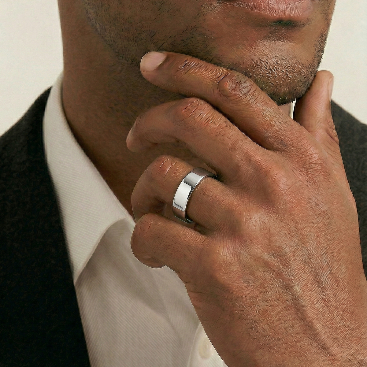 Men's Sterling Silver Plain Comfort Fit Ring