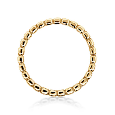 9ct Yellow Gold Ribbed Ladies Wedding Ring - alternate view