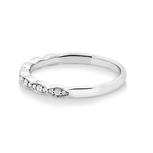 18ct White Gold Marquise Shape Diamond Wedding Band - alternate view