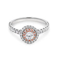 0.70ct Round Natural Australian Pink Diamond Cluster Dress Ring