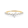 18ct Italian Yellow Gold Natural Marquise & Round Diamond Wedding Ring