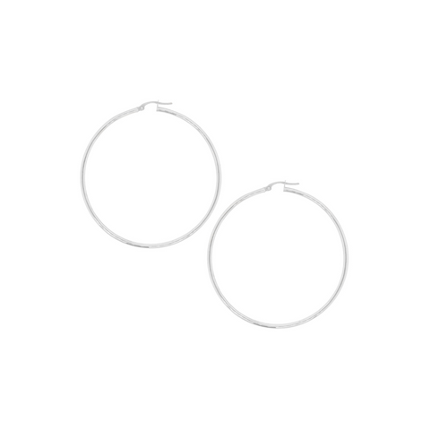Sterling Silver Plain Hoop Earrings - alternate view