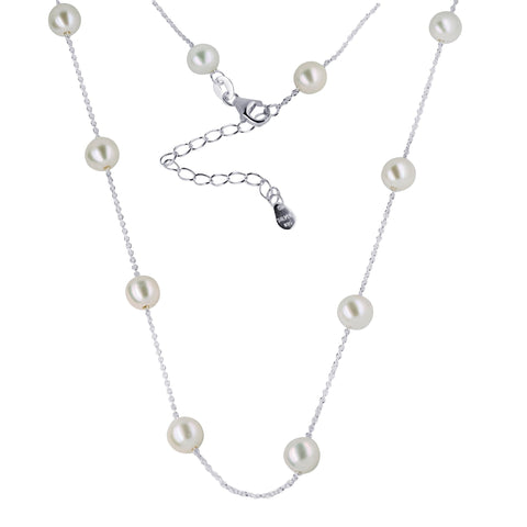 Sterling Silver Freshwater Pearl Necklace - alternate view
