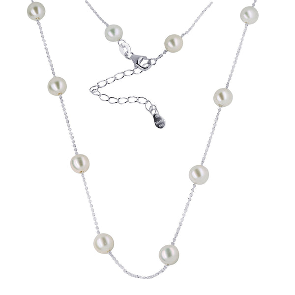 Sterling Silver Freshwater Pearl Necklace - alternate view