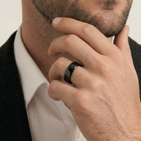 Men's Zirconium Wedding Ring - alternate view