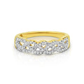 9ct Yellow Gold Diamond Set Weave Ring