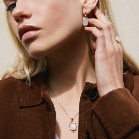 Najo Fleur Rainbow Moonstone Earrings - alternate view