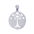 Sterling Silver Round Disc With Cut Out Tree Of Life