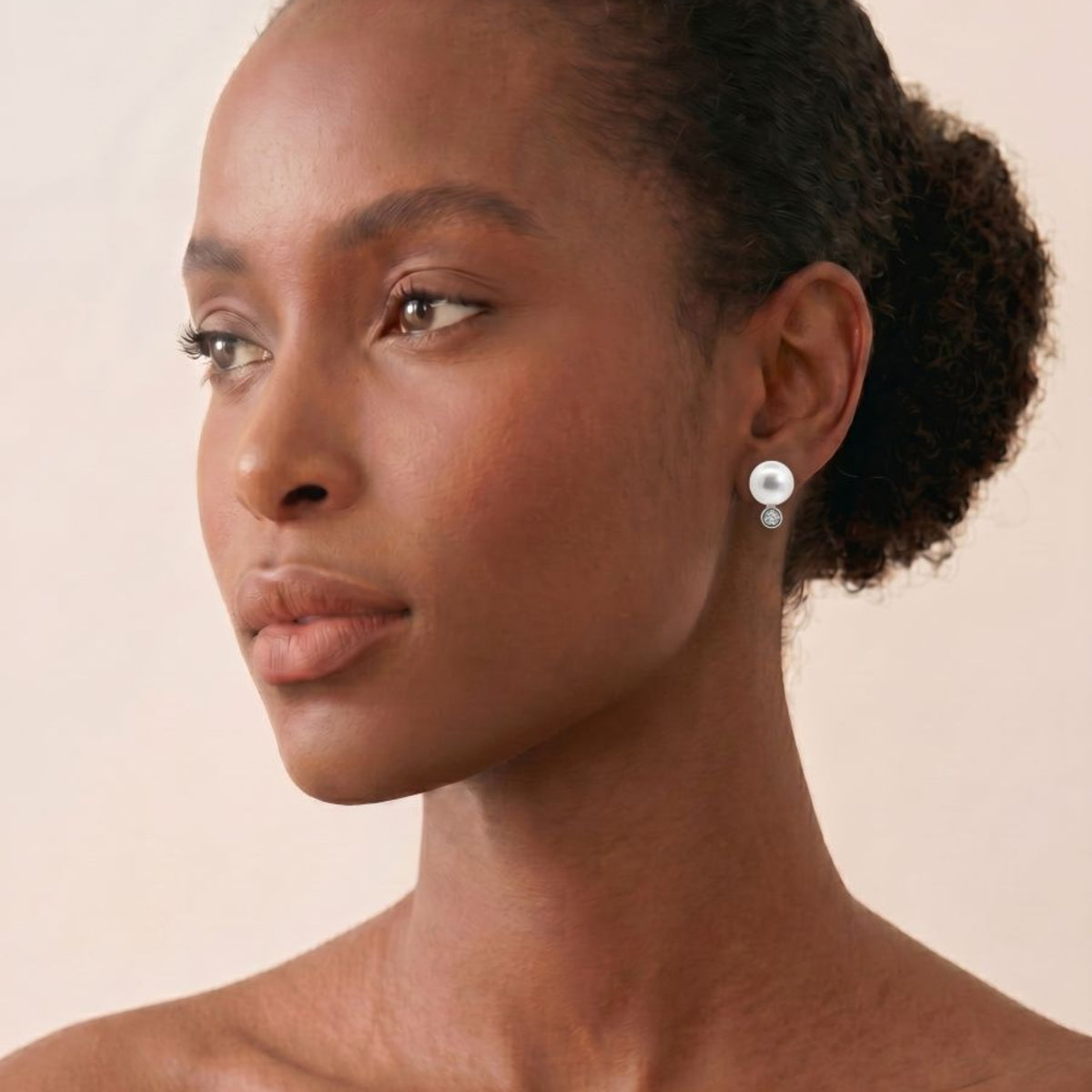 9ct White Gold Pearl And Diamond Earrings