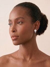 9ct White Gold Pearl And Diamond Earrings