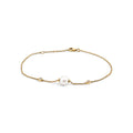 9ct Yellow Gold Freshwater Pearl & Lab Grown Diamond Bracelet