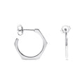 Sterling Silver Octagonal Shape Hoop Earrings