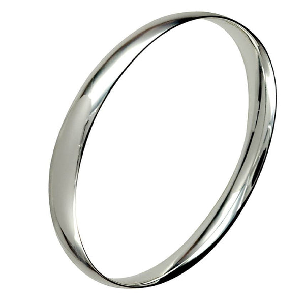 Sterling Silver Oval Solid Bangle - alternate view