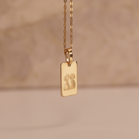 Gemini  | 9ct Yellow Gold Rectangular Zodiac Pendant