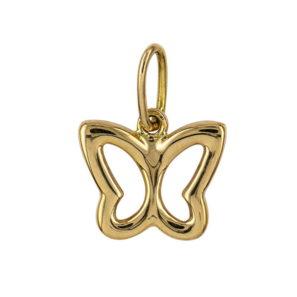 9ct Yellow Gold Open Butterfly Pendant - alternate view