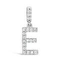 9ct White Gold Cubic Zirconia Set Letter E Pendant