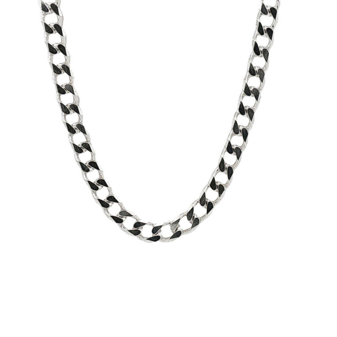 Sterling Silver Mens Diamond Cut Curb Chain