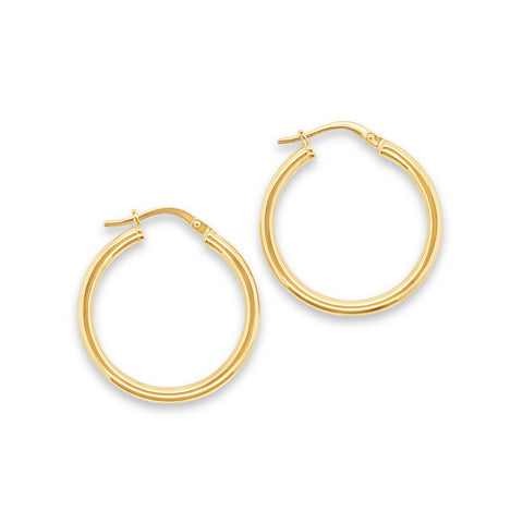 9ct Yellow Gold Silver Filled Round Hoop - alternate view