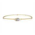 9ct Yellow Gold Pear Lab Grown Diamond Bracelet