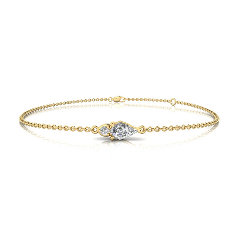 9ct Yellow Gold Pear Lab Grown Diamond Bracelet