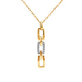 9ct Two Tone Diamond Set Link Pendant