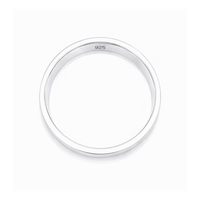 Sterling Silver Polished Plain Ladies Wedding Ring