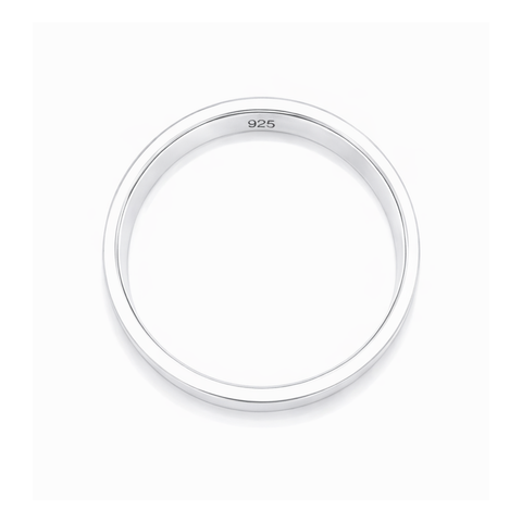 Sterling Silver Polished Plain Ladies Wedding Ring - alternate view