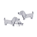 Sterling Silver Dachshund Stud Earrings
