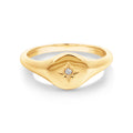 9ct Yellow Gold Natural Diamond Signet Ring