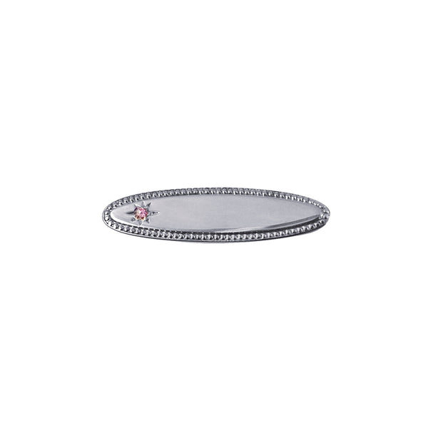 Sterlilng Silver Baby Brooch With Pink Cubic Zirconia - alternate view