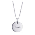 Sterling Silver Aries Constellation And Zodiac Necklace
