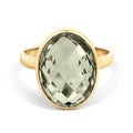 9ct Yellow Gold Oval Green Amethyst Ring