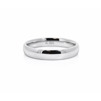 Sterling Silver High Round Ladies Wedding Ring