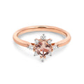 9ct Rose Gold Morganite And Diamond Ring