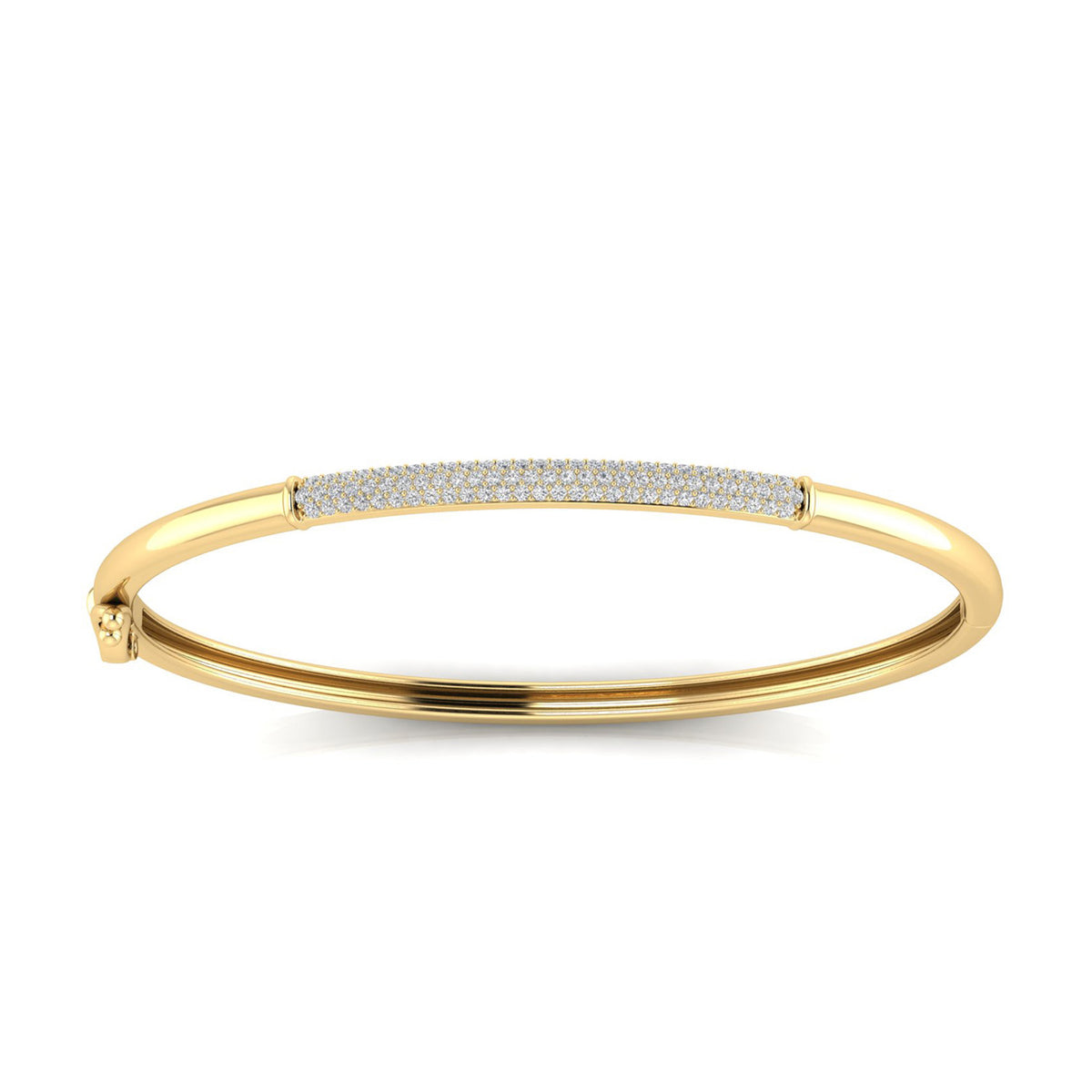 Gold Vermeil 22ct Lab Grown Diamond Set Hinged Bangle