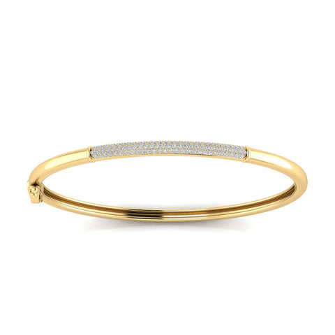 Gold Vermeil 22ct Lab Grown Diamond Set Hinged Bangle