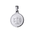 Sterling Silver Round Libra Zodiac Pendant