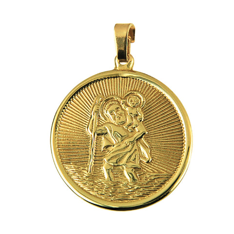 9ct Yellow Gold Large St Christopher Medallion - alternate view