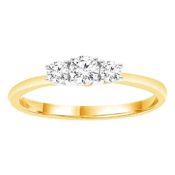 0.33ct Round Trilogy Lab Grown Diamond Ring - alternate view