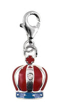 Sterling Silver Enamel Crown Charm