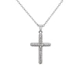 9ct White Gold Cubic Zirconia Domed Cross Pendant