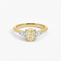 The Alexandra | 1.35ct Oval Natural Mined Yellow Trilogy Engagement Ring