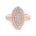 0.76ct Round Natural Diamond Oval ClusterRing