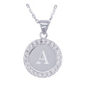 Sterling Silver Cubic Zirconia Letter A Pendant On Chain