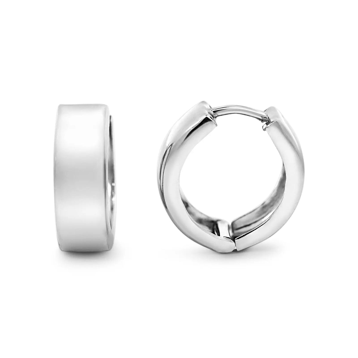 9Ct White Gold Polished 4mm Huggies